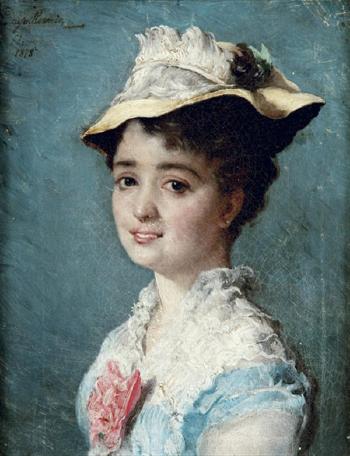 Jeune fille au chapeau by 
																	Frederic-Auguste LaGuillermie
