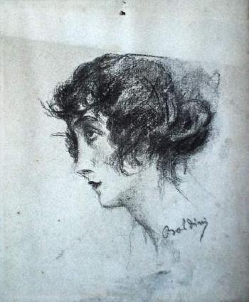 Portrait de femme de profil by 
																	Giovanni Boldini