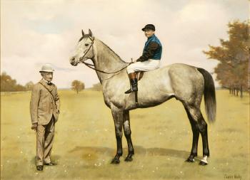 Figure with jockey and racehorse, Senseless, Newmarket, Suffolk, England by 
																			Clarence Hailey
