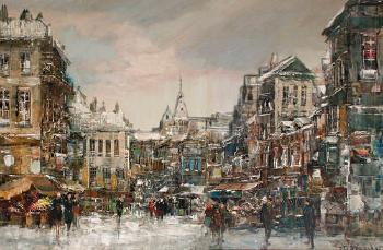 Continental street scene by 
																	Dorus van Oorschot