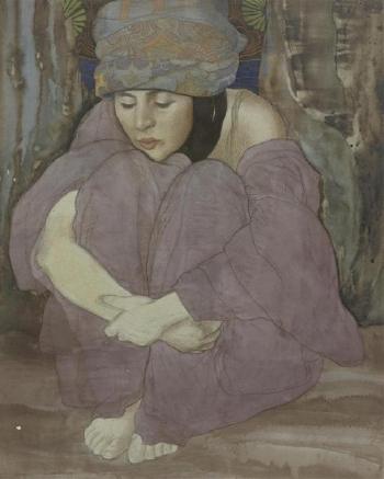 Seated girl by 
																	Charles Clos Olsommer