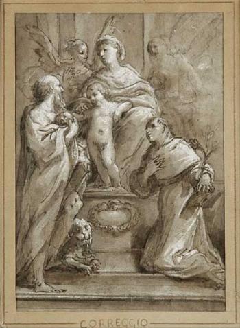Saint Domnique et Saint Jerome adorant la Vierge a l'enfant by 
																	Avanzino Nucci