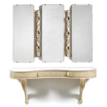 A Console Table And Mirror by 
																	 Atelier Borsani