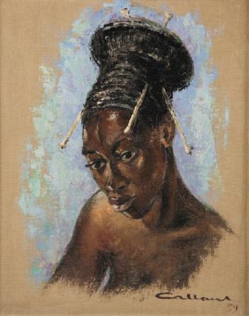 Portrait de femme Mangbetu by 
																	Jacques Callaert