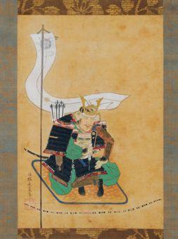 A Japanese hanging scroll portrait of Kusunoki Masashige by 
																	Kano Eiseishin