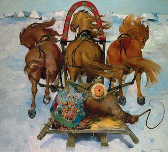 A sleigh ride by 
																	Filip Malyavin