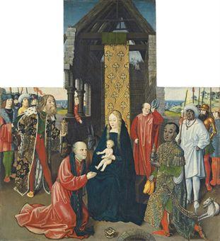 The Adoration of the Magi - a panel from an altarpiece by 
																	Hans Raphon