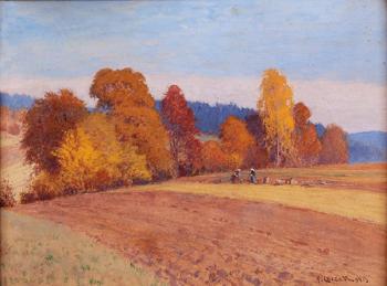 Feldarbeit im Herbst by 
																	Franz Czizek