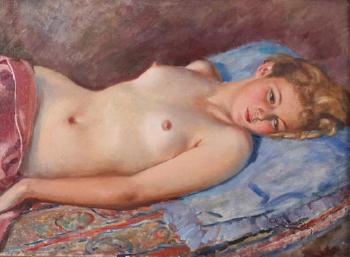 Reclining nude by 
																	Stanislaw Zurawski