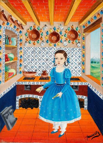 Portrait of a Mexican girl by 
																	Eduardo Tamariz