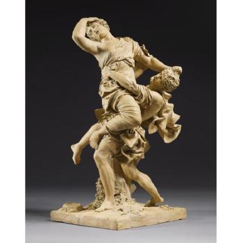 An Italian Terracotta Group Of A Gaul Abducting The Daughter Of Brasius by 
																	Luigi Antonio Acquisti