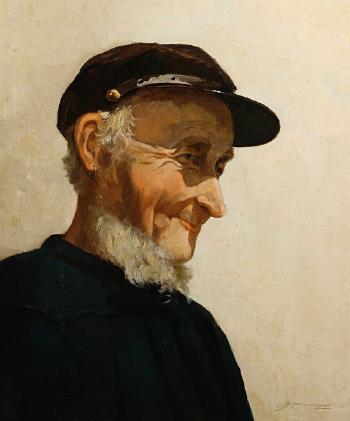 Portrait of a fisherman by 
																	Johan Hendrik Kaemmerer