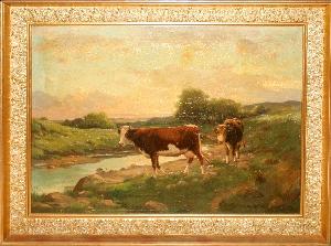 Cattle grazing by 
																	Jan van Luyties