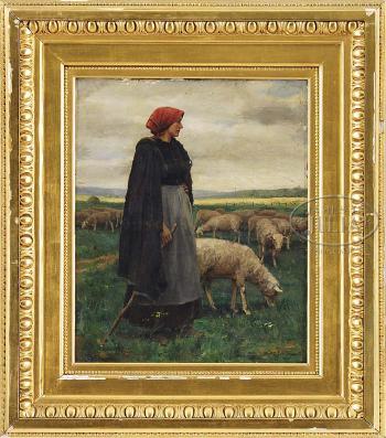 The shepherdess by 
																	Jules Ernault