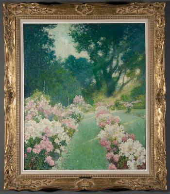 The flower garden by 
																			Corwin Knapp Linson