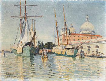 Along a quayside, Venice by 
																	Georges Darasse