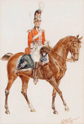 An officer of the 1st Royal Dragoons by 
																	Reginald Augustus Wymer