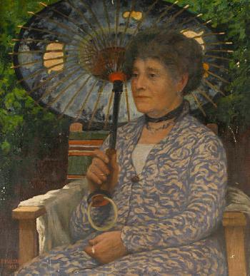 Portrait of the artist's sister by 
																	Frederick Dudley Walenn