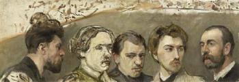 Students of Repin: Somow, Kustodiev, Murashko, Maliavin and Chmarov by 
																	Elena Luksch-Makowsky