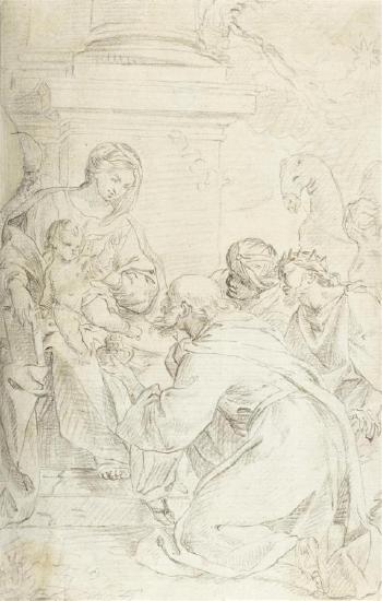 The adoration of the Three Kings by 
																	Giuseppe Gambarini