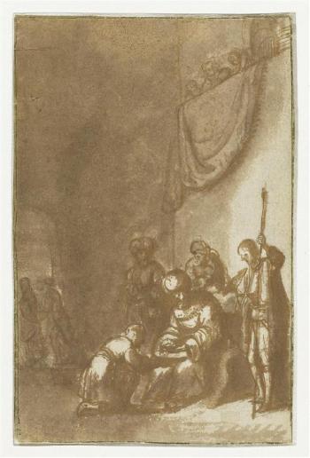 Pilate washing his hands by 
																	Constantin van Renesse