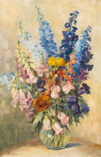Sommerblumenstrauss mit Fingerhut und Rittesporn by 
																	Anna Feldhusen