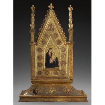 The Madonna And Child, With The Christ Between The Virgin And Saint John The Evangelist:  A Reliquary by 
																	Francesco di Vannuccio