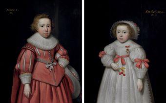 Portrait of a young boy; and Portrait of a young girl by 
																	Cornelius Janssen van Ceulen