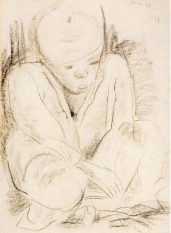A boy reading by 
																	Irma Stern