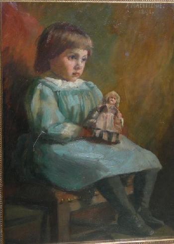 Portrait of young Jessie Herbertson (nee Ewart) 1884-1964 by 
																	Alexina Macritchie