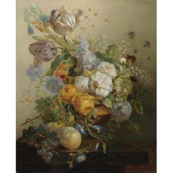 Still Life Of Flowers And Fruit by 
																	Jean Francois Eliaerts