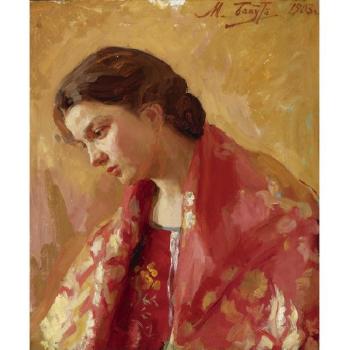 Portrait Of A Young Woman by 
																	Mikhail Mikhailovich Babut