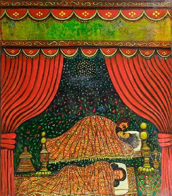 Solomon and the Queen of Sheba by 
																	Zerihun Yetmgeta