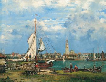 View of Antwerp by 
																	Louis Pulinckx