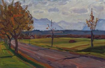 Herbstliche Landstrasse bei Murnau by 
																	Alfons Epple