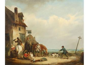 Tavern with hunting company by 
																	Joseph Jacops