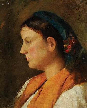 Portrait of a Breton woman by 
																			Marc-Aurele de Foy Suzor-Cote