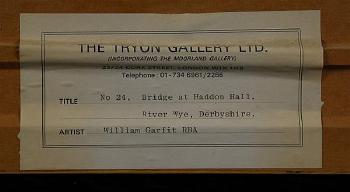 No 24 bridge at Haddon Hall, River Wye, Derbyshire by 
																			William Garfit