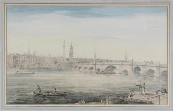 Old London Bridge from Bankside by 
																	Gideon Yates