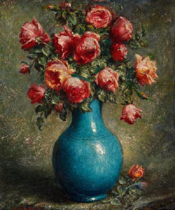 Still life with roses by 
																	Adolf Muller-Ury