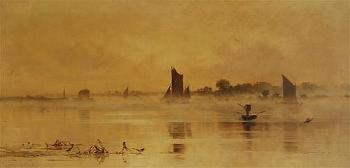 Misty morning on the river by 
																	Edward Henry Fahey