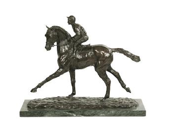 Racehorse with jockey by 
																	Annette Yarrow