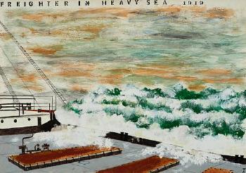 Freighter in heavy sea 1919 by 
																	Angus Trudeau