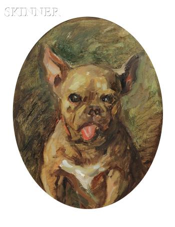 Portrait of a Boston Terrier by 
																	Alphonse Jongers