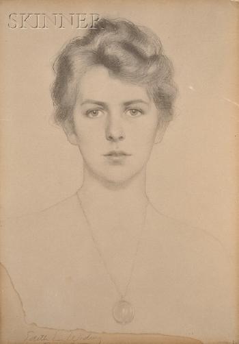 Portrait of a woman by 
																			Edith Widing Yaffee