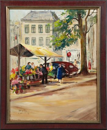 Amsterdam street scene by 
																	Ronald Henry Arthur Fryling