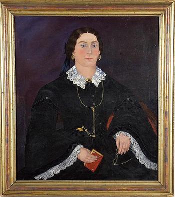 Portrait of a woman (Mrs. Gillings) by 
																	John James Trumbull Arnold