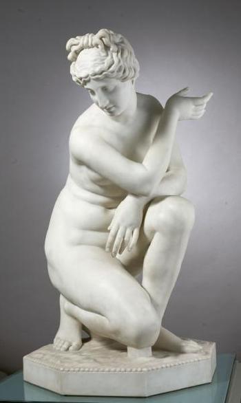 Kneeling female nude by 
																			G Favilli