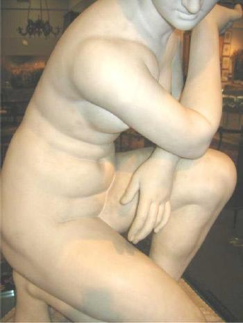Kneeling female nude by 
																			G Favilli
