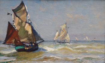 Segelboote auf Hoher See by 
																	Edmond de Palezieux